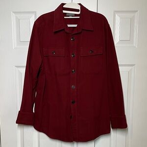 L.L. Bean Dark Red Casual Button Down Shirt (Medium Regular, Slim Fit)
